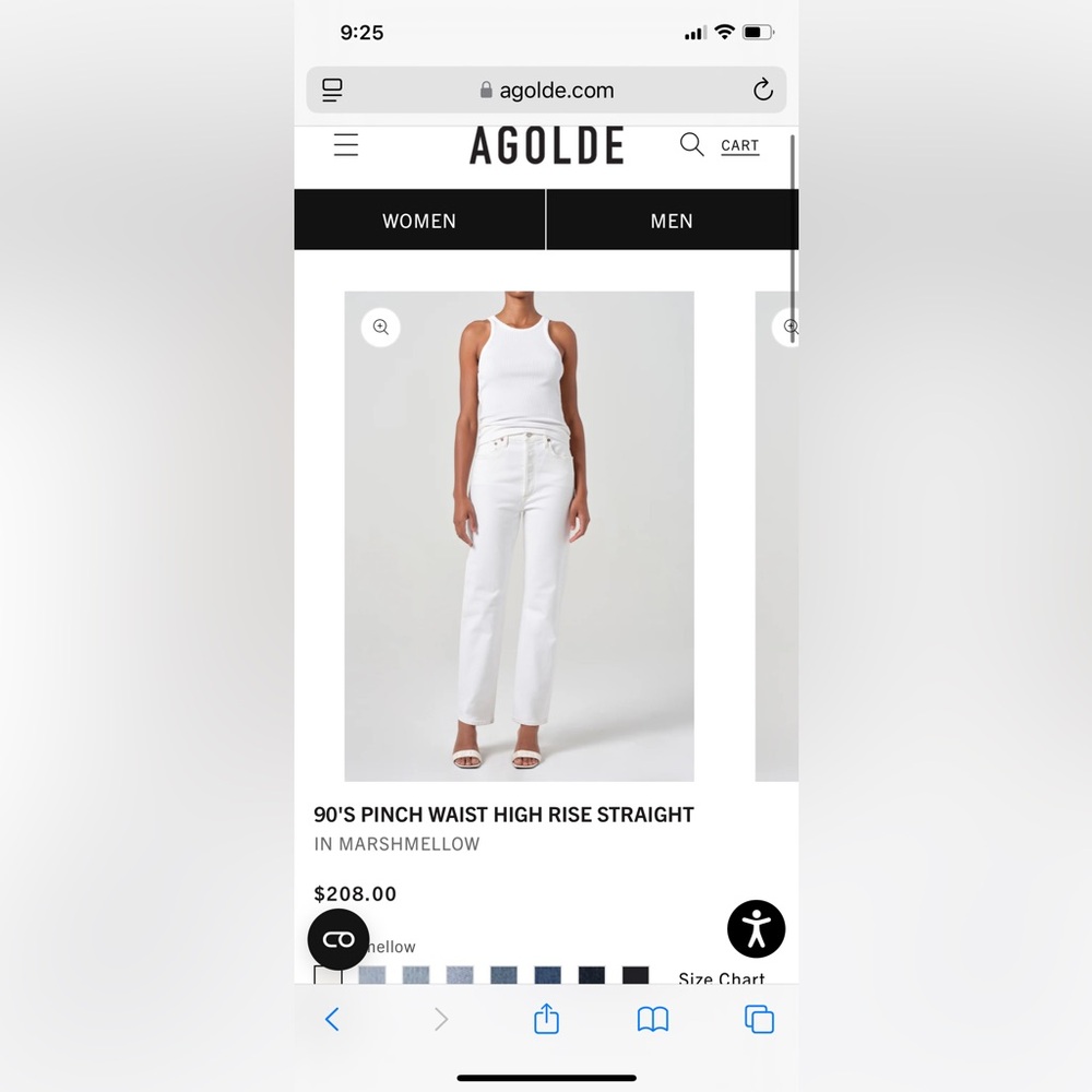 AGOLDE 90s high rise white denim